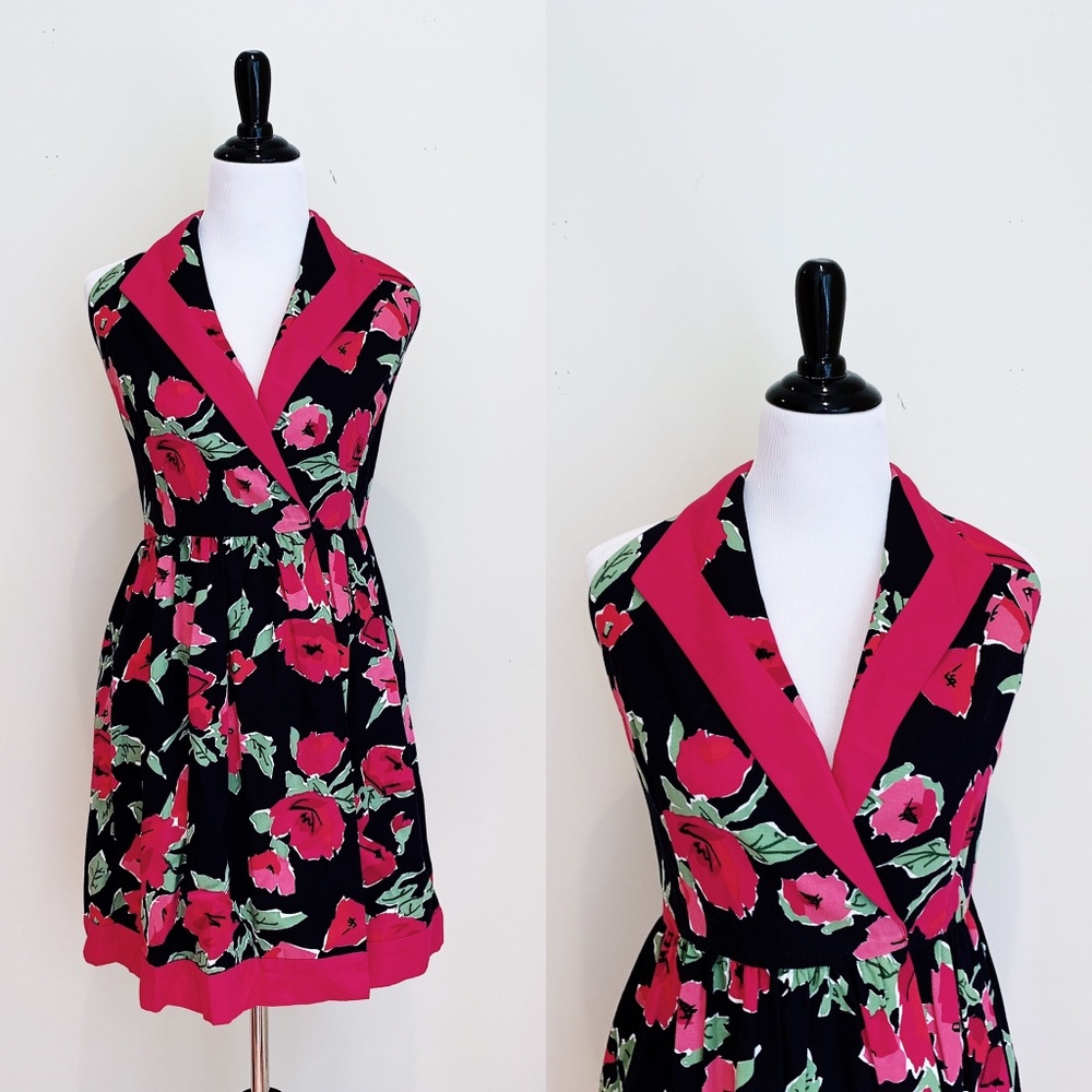 Vintage Ann Tjian for Kenar Floral Halter Dress
